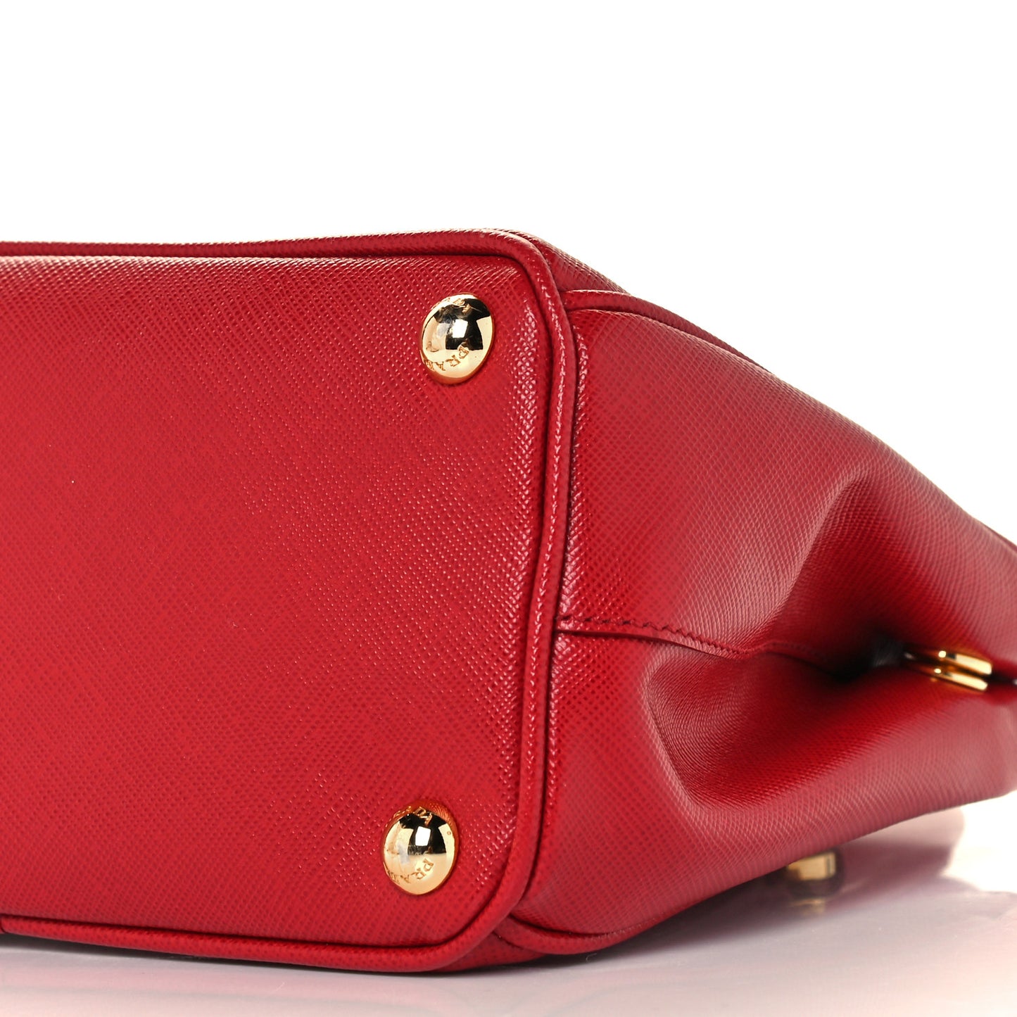 Saffiano Lux Micro Galleria Double Zip Tote Fuoco