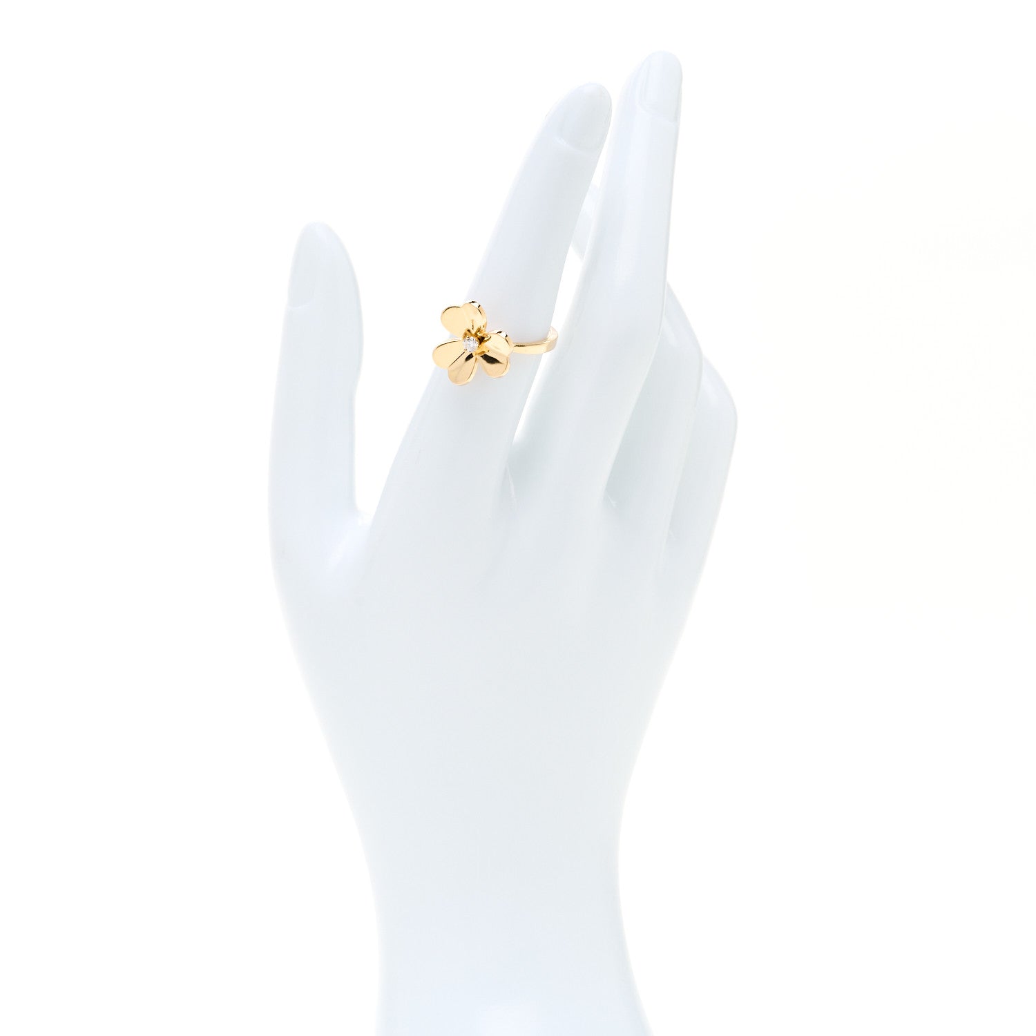 Van Cleef & Arpels 18K Yellow Gold Diamond Small Frivole Ring 53 6.5 2 of 6