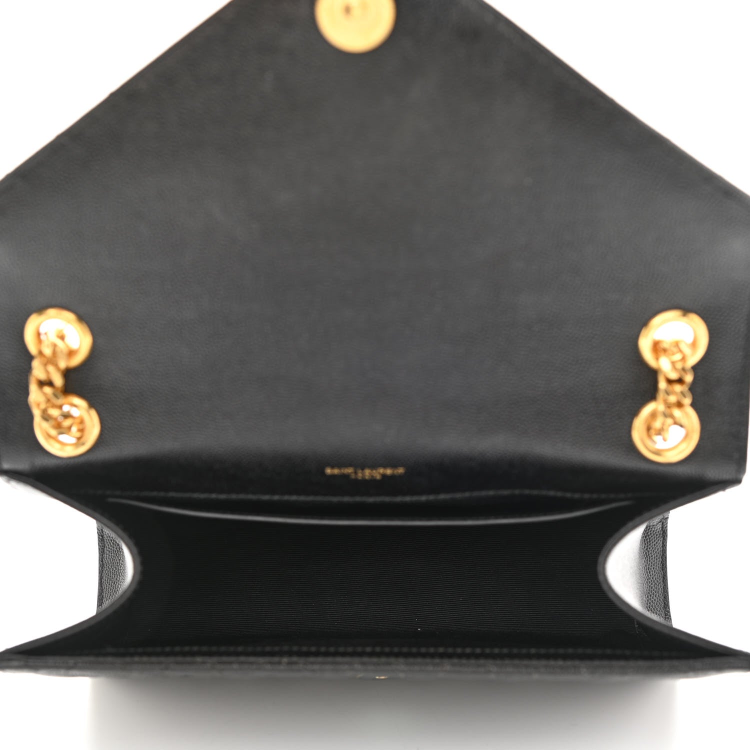 Saint Laurent Grain De Poudre Textured Mixed Matelasse Triquilt Medium Monogram Satchel Black 5 of 11