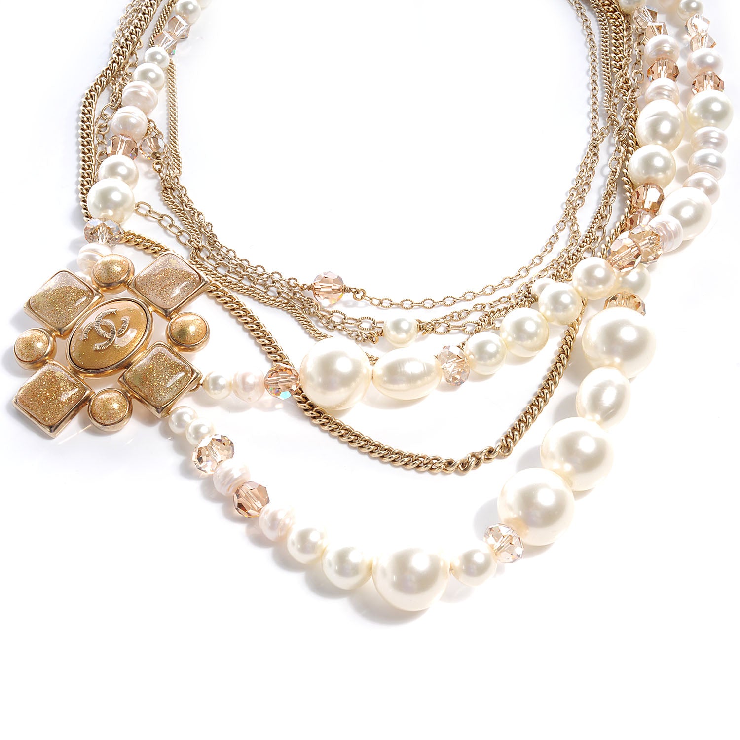 Chanel Glass Pearl Gripoix Necklace 1 of 6