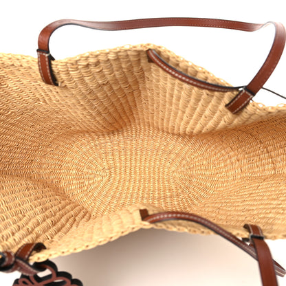 Loewe Calfskin Raffia Paulas Ibiza Small Basket Tote Bag Natural Tan 5 of 8