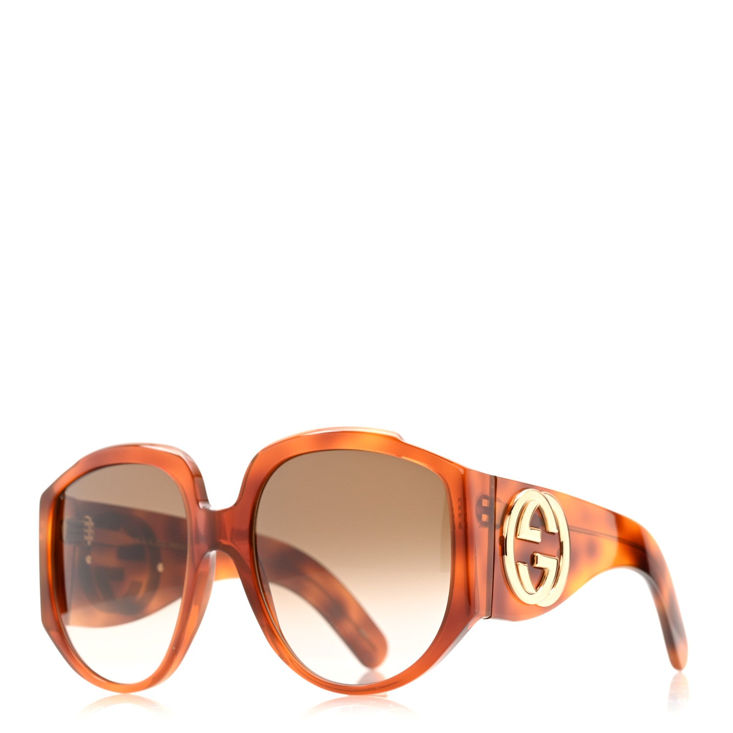 Gucci Acetate Oversized Interlocking GGG0151S Sunglasses Tortoise 1 of 7