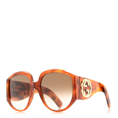 Gucci Acetate Oversized Interlocking GGG0151S Sunglasses Tortoise 1 of 7