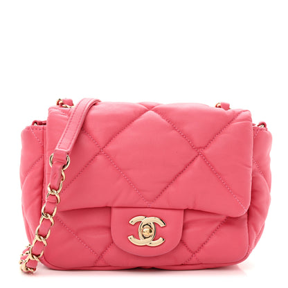 Chanel Calfskin Quilted Mini Square Bubbly Flap Pink 1 of 10