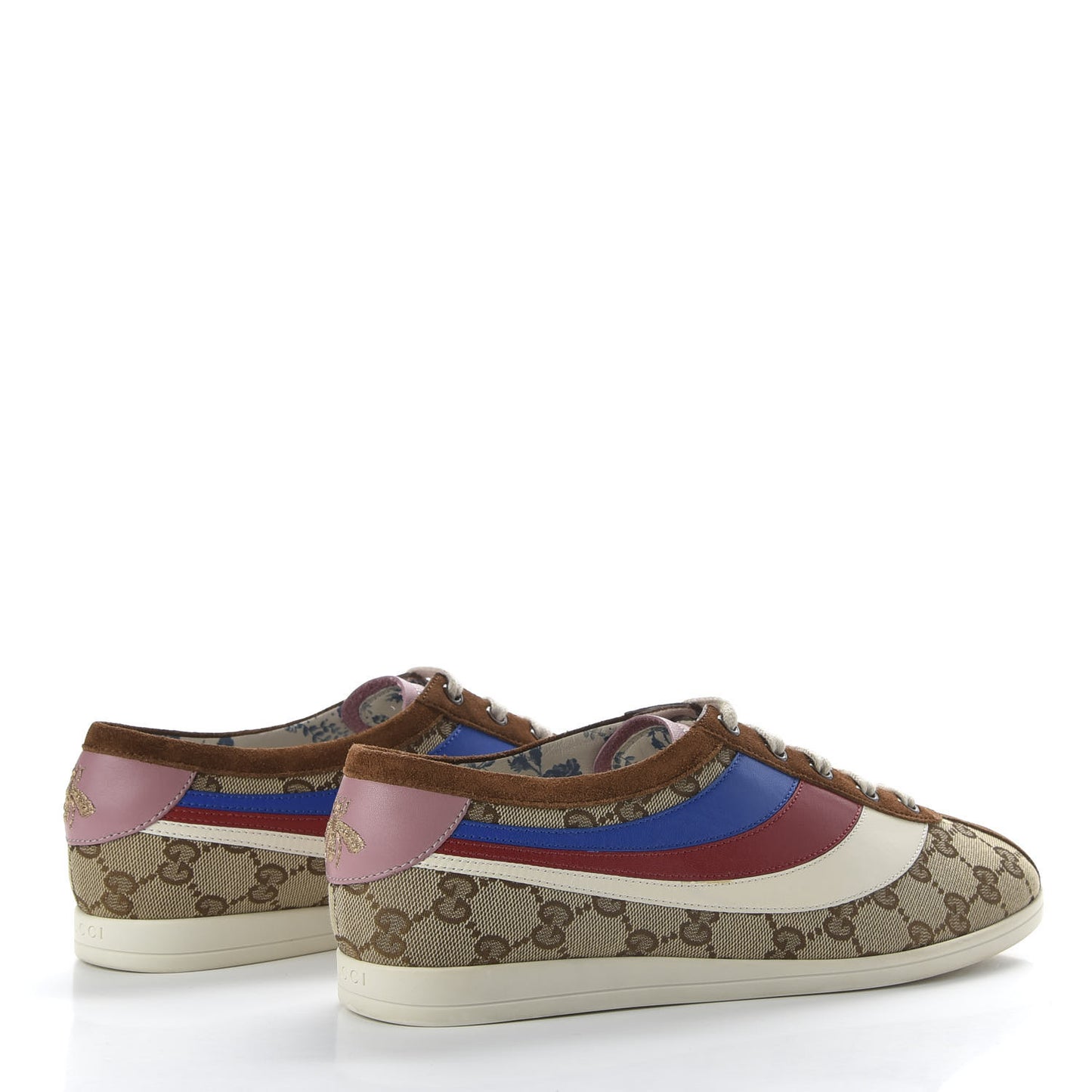 Suede Monogram Web Womens Falacer Sneakers 40 Nocciola Beige Mystic White Hibiscus Red