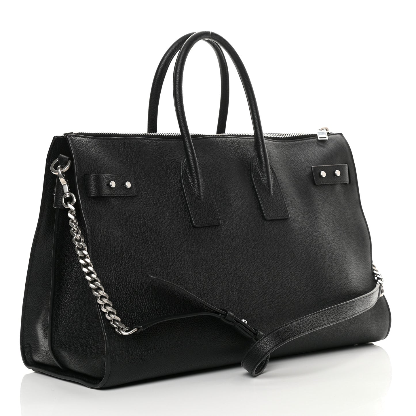 Grained Calfskin Medium Souple Sac De Jour Duffle Black