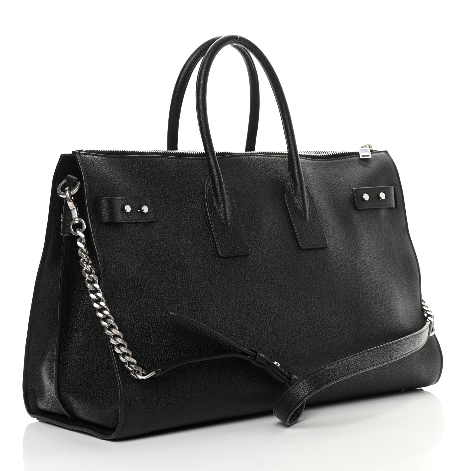 Saint Laurent Grained Calfskin Medium Souple Sac De Jour Duffle Black 3 of 12