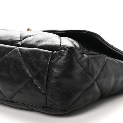 Chanel Lambskin Quilted Maxi Chanel 19 Flap Black 9 of 10