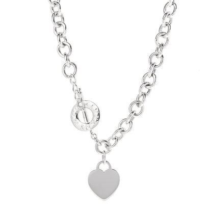 Tiffany Sterling Silver Heart Tag Toggle Necklace 1 of 4