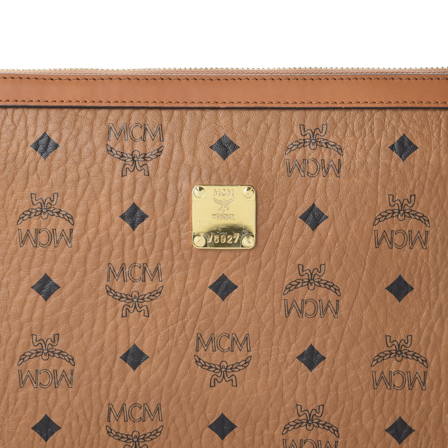 MCM Visetos Mini Pouch Cognac 9 of 9