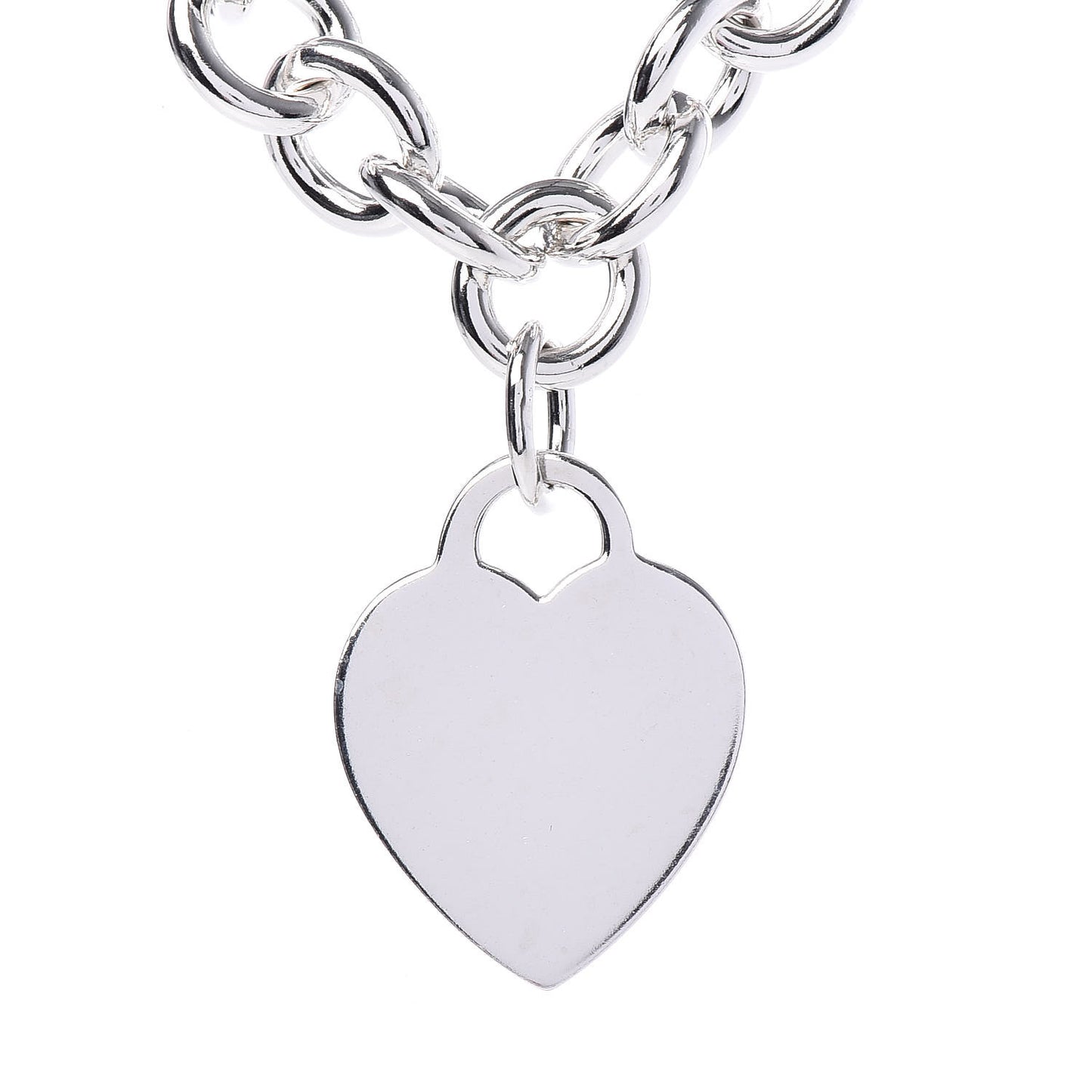 Sterling Silver Heart Tag Toggle Necklace