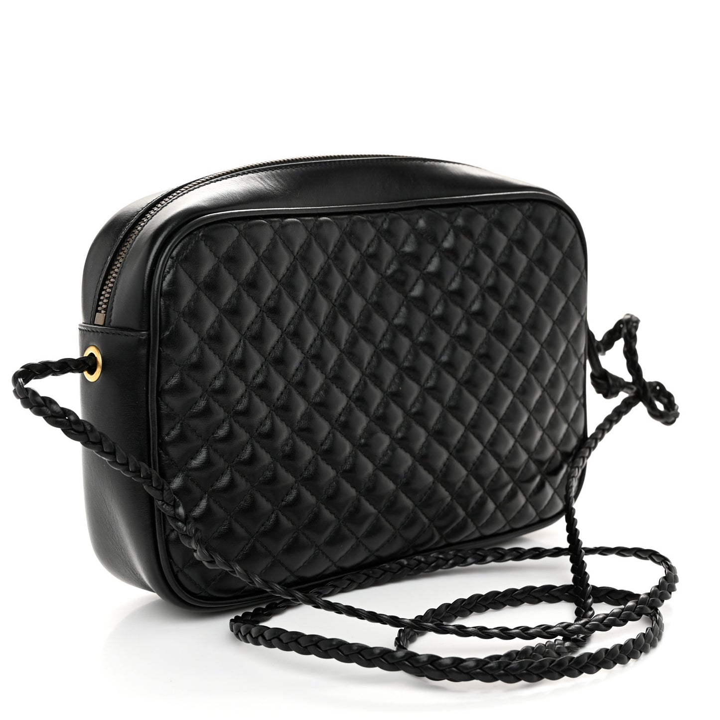 Calfskin Web Trapuntata Small GG Shoulder Bag Black