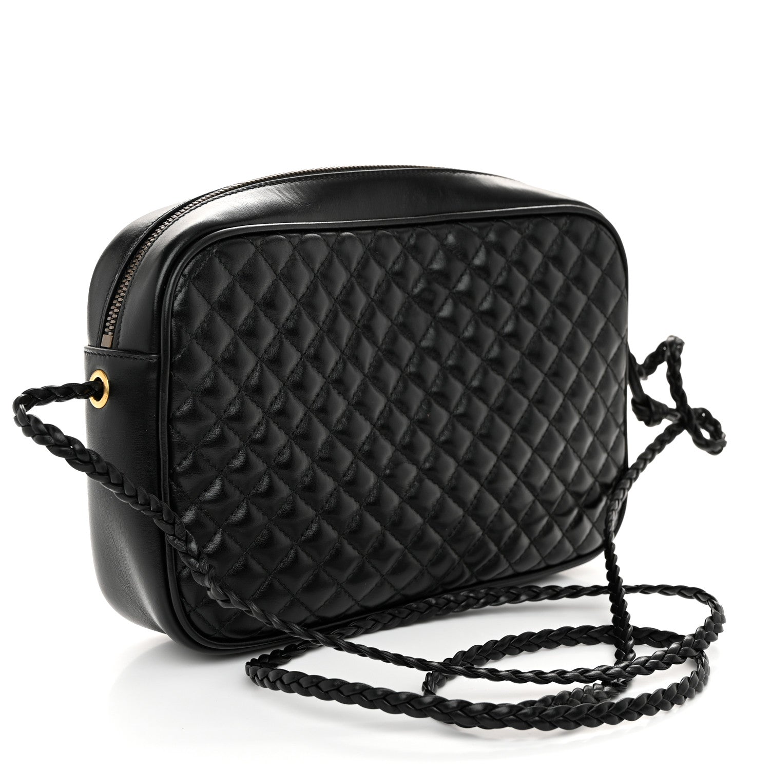 Gucci Calfskin Web Trapuntata Small GG Shoulder Bag Black 3 of 11