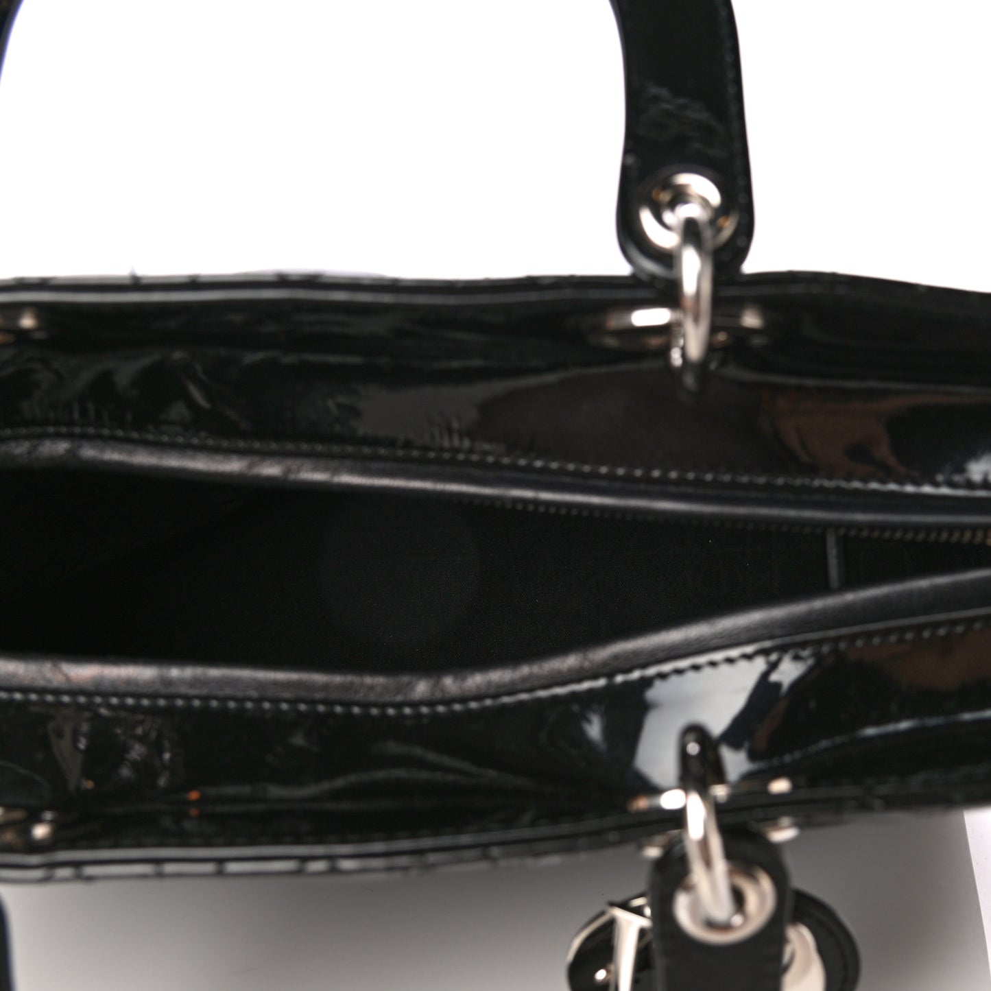 Patent Cannage Large Lady Dior Black