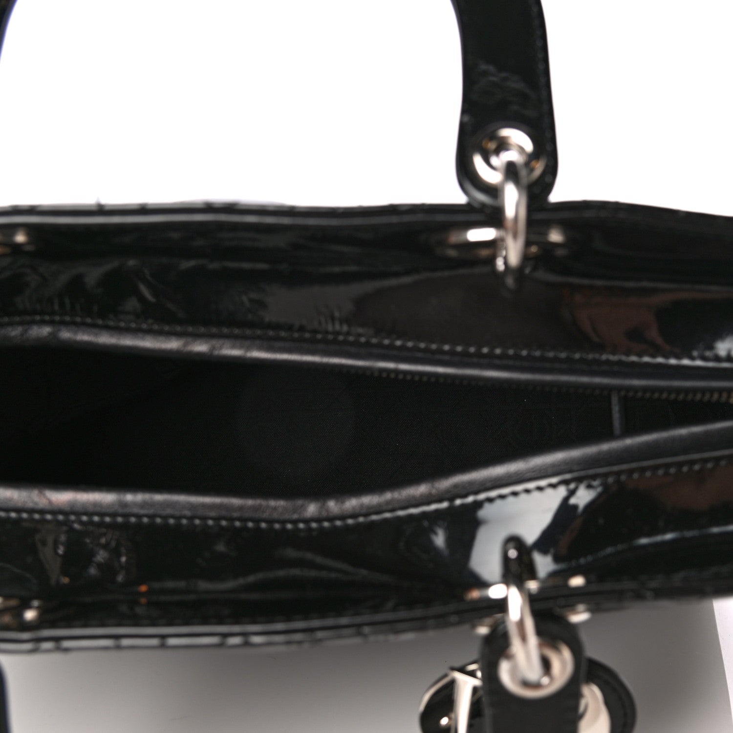Christian Dior Patent Cannage Large Lady Dior Black 4 of 10