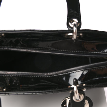 Christian Dior Patent Cannage Large Lady Dior Black 4 of 10