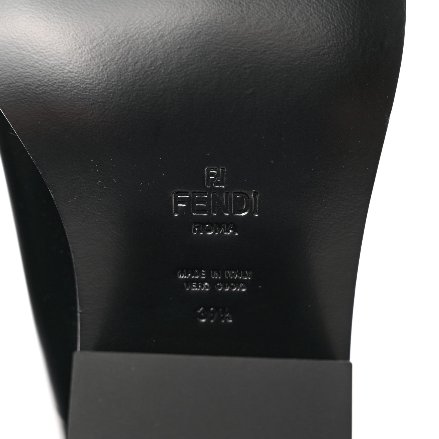 Fendi Vitello Abrasivato FF Cut Mules 39.5 Black 6 of 11