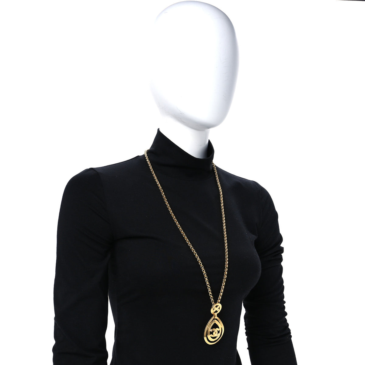 CC Pendant Necklace Gold