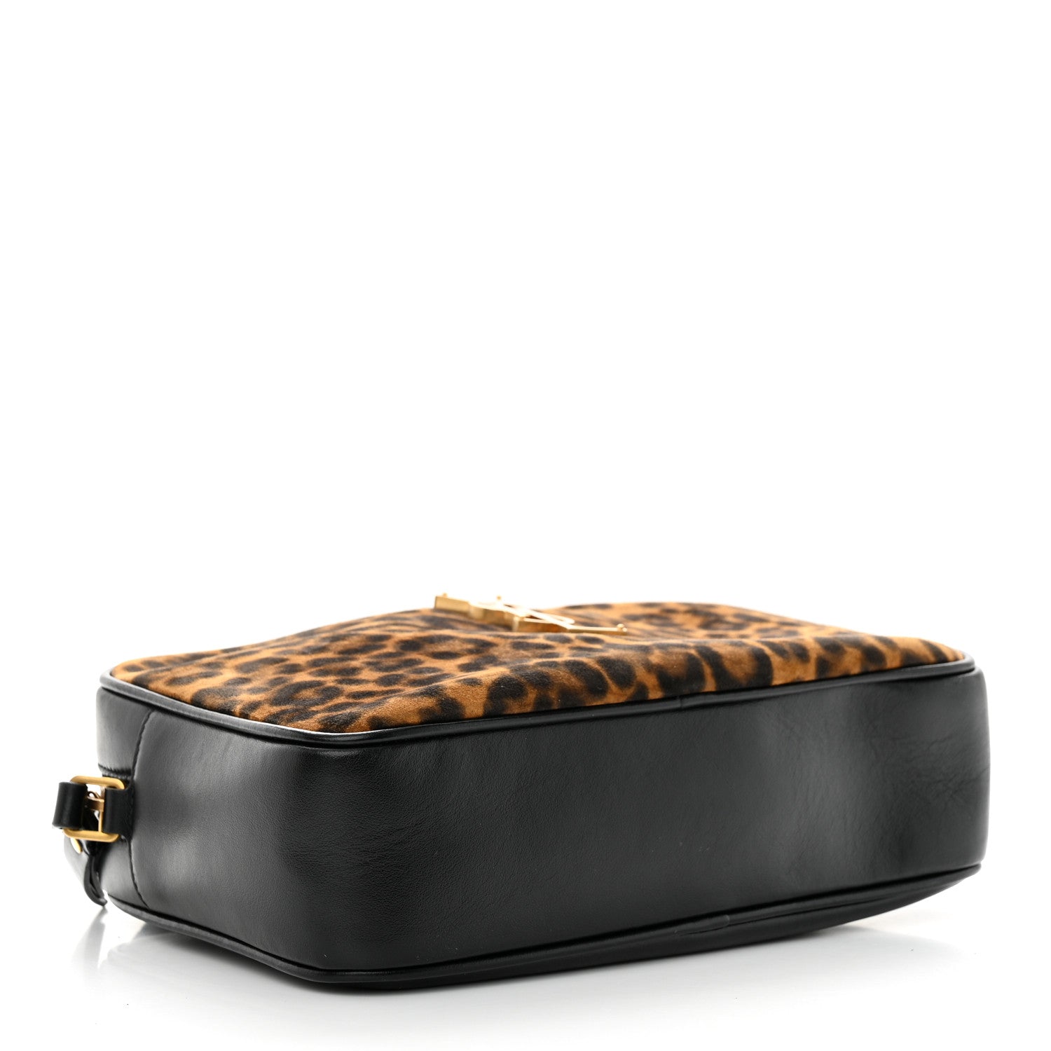 Saint Laurent Calfskin Leopard Print Monogram Lou Camera Bag Black 4 of 10