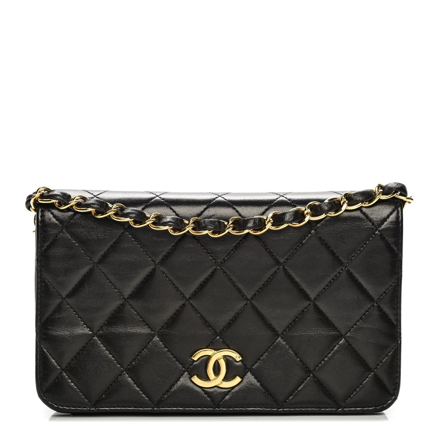 Lambskin Quilted Mini Flap Black