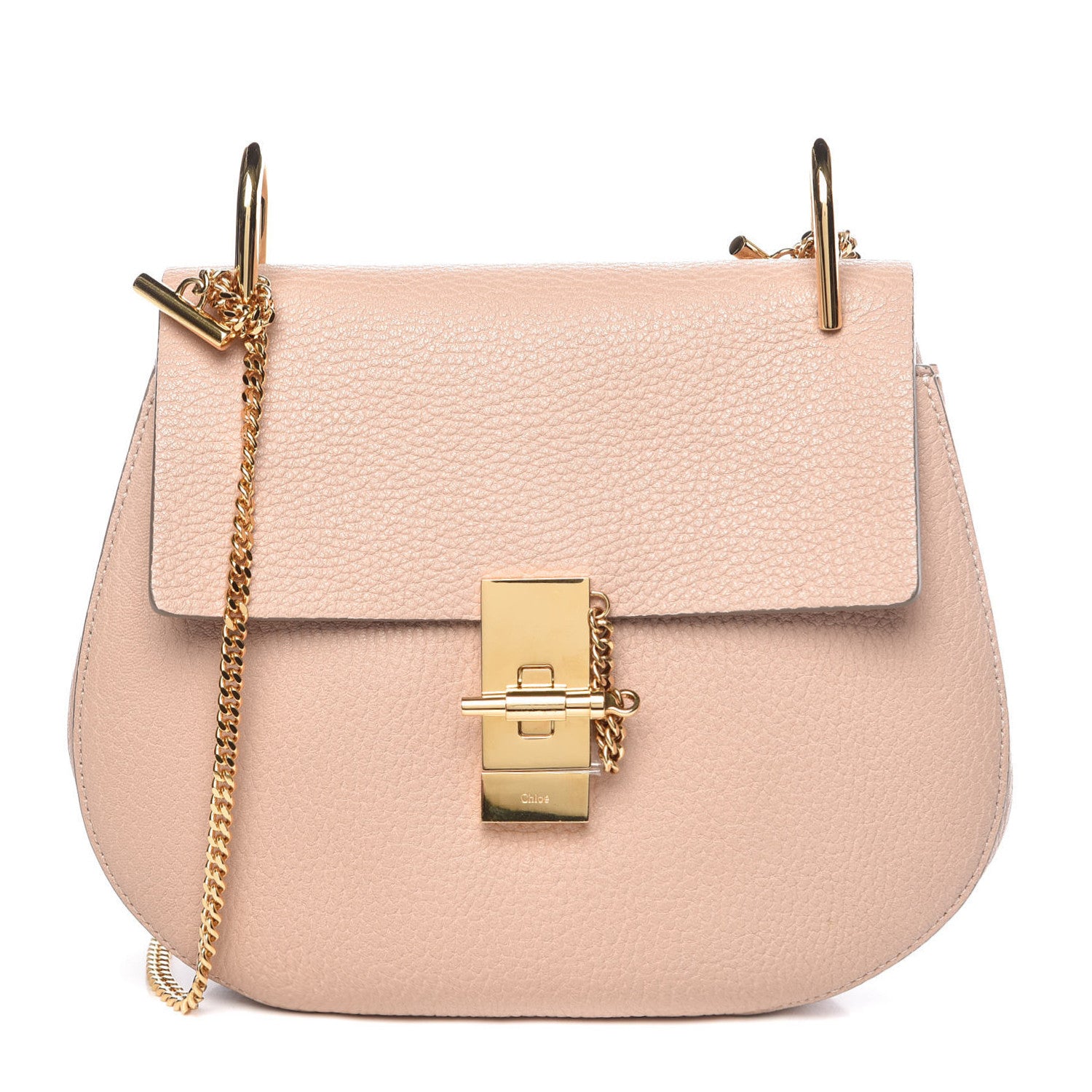 Chloe Grained Goatskin Drew Shoulder Bag Biscotti Beige 1 of 12