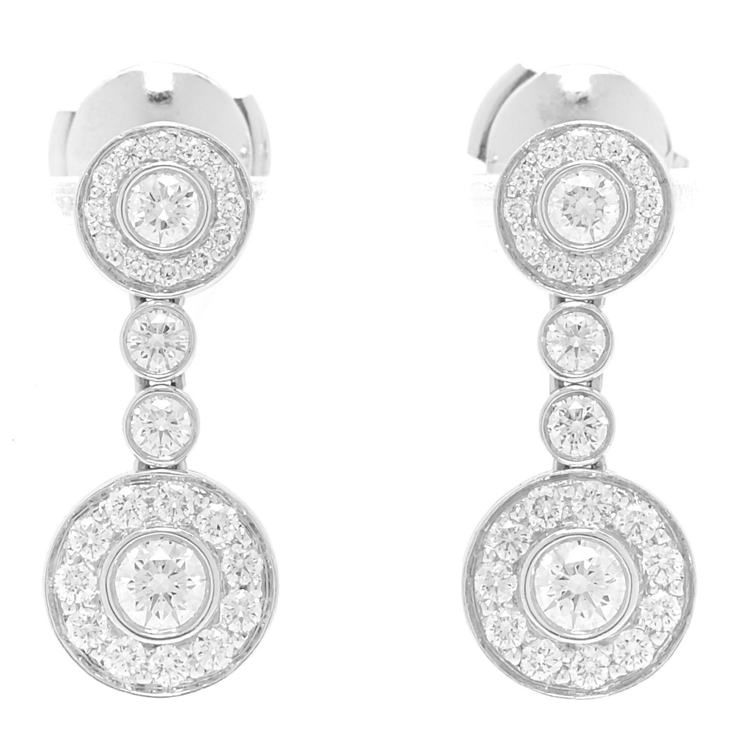 Earrings Platinum Diamond Circlet Drop Earrings