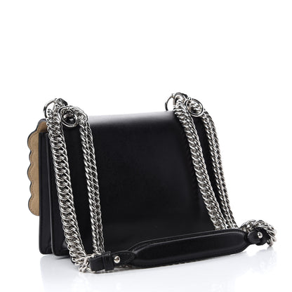 Fendi Vitello Liberty Pearl Scalloped Studded Small Kan I Shoulder Bag Black 3 of 10