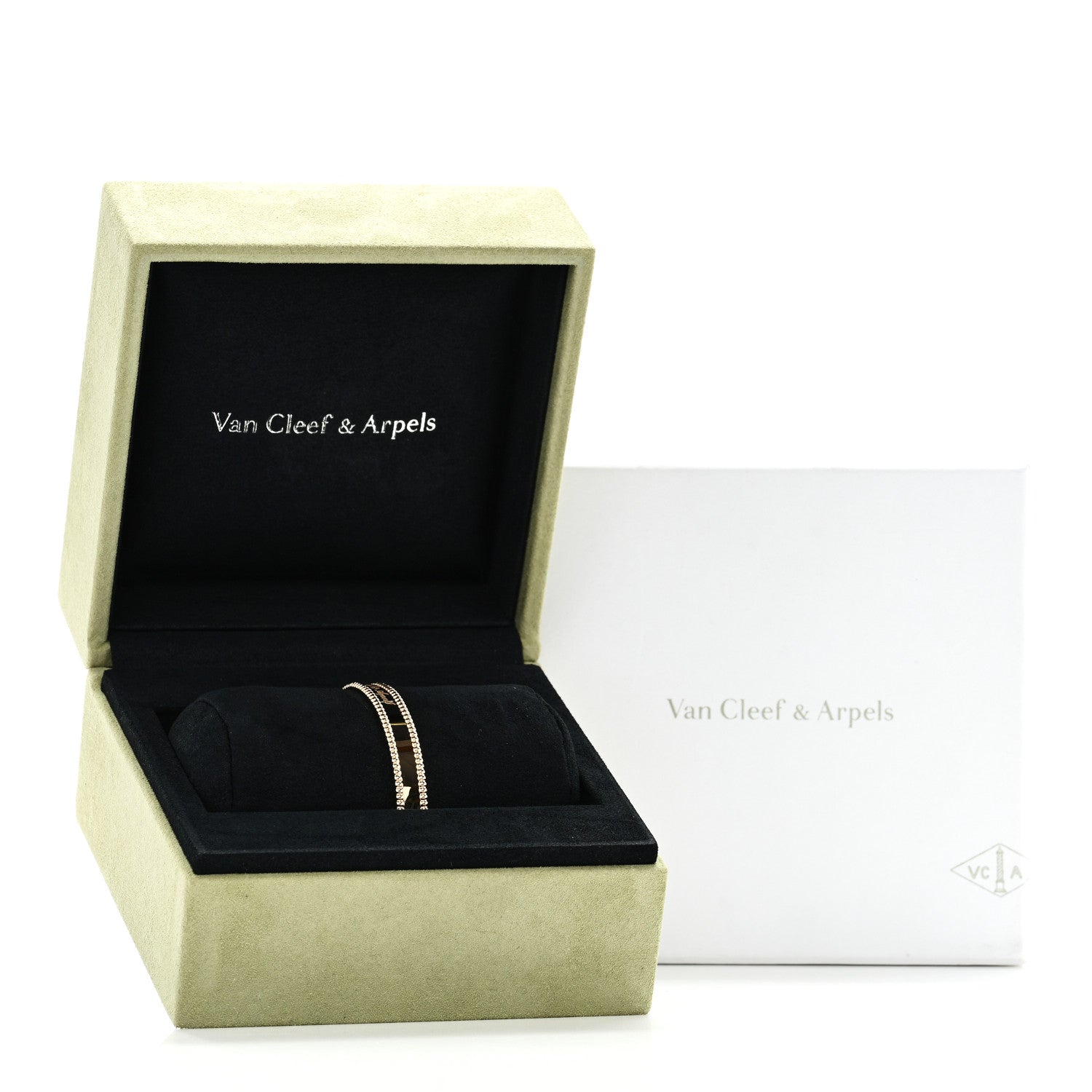 Van Cleef & Arpels 18K Yellow Gold Perlee Signature Bangle Bracelet M 5 of 5