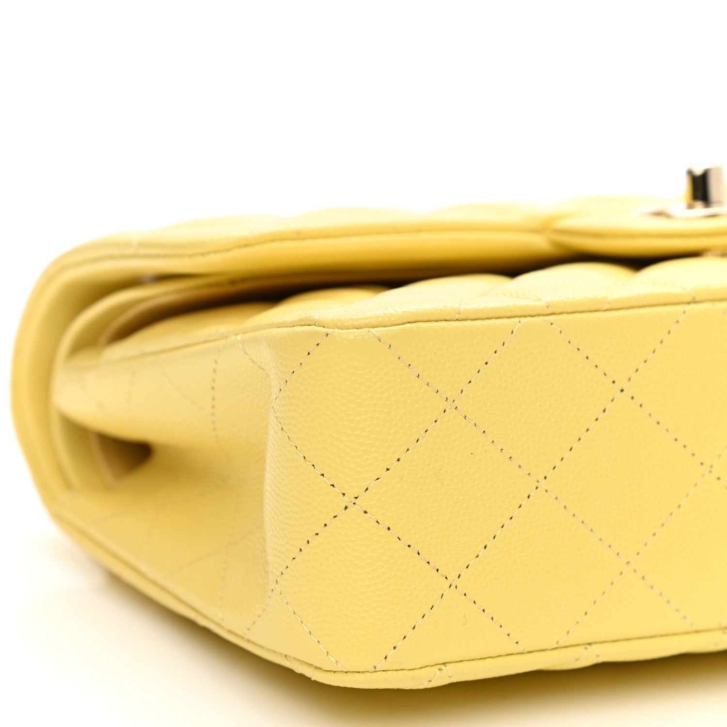 Chanel Caviar Quilted Small Double Flap Yellow 9 of 11