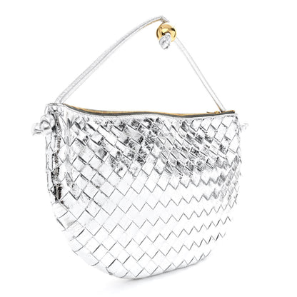 Bottega Veneta Metallic Nappa Intrecciato Medium Turn Pouch Silver 3 of 10