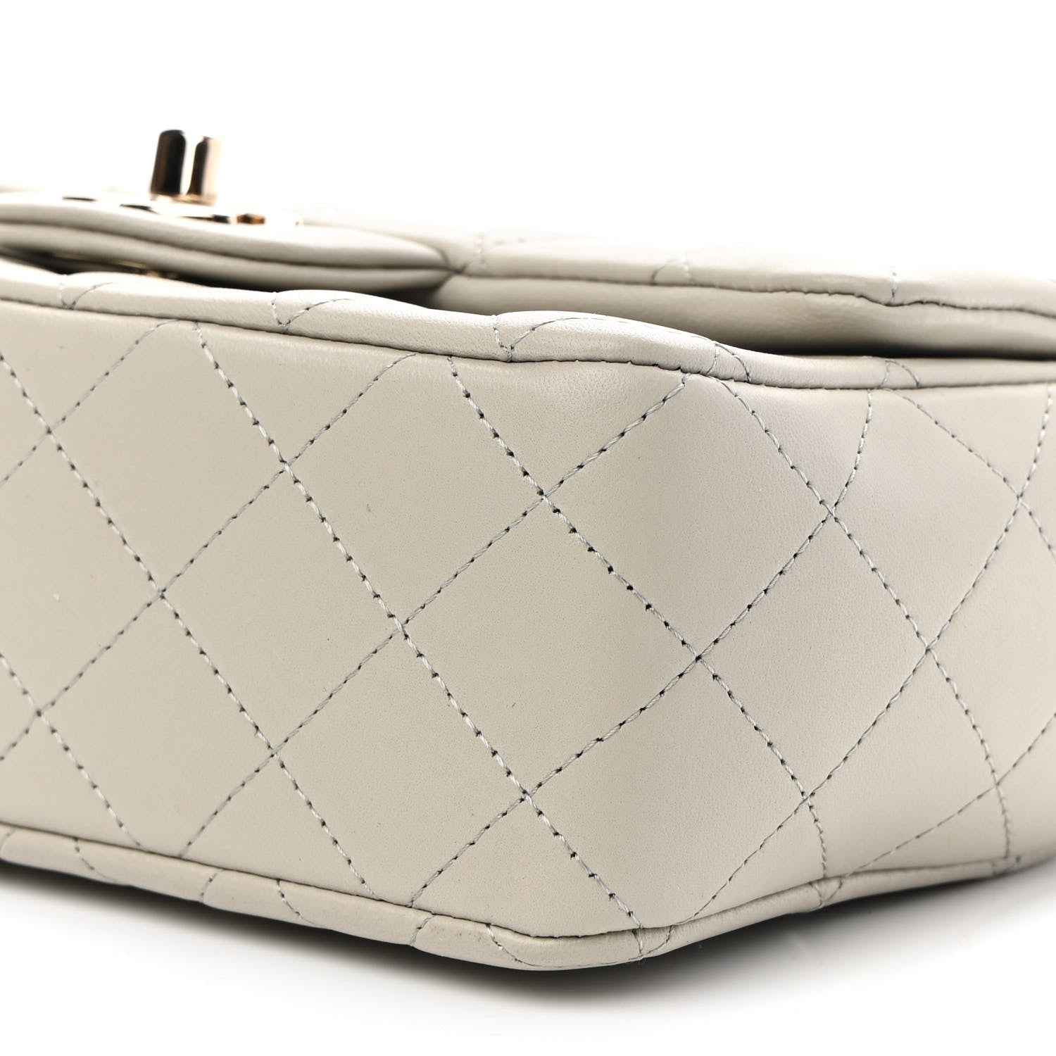 Chanel Lambskin Quilted Mini Rectangular Flap Grey 9 of 9