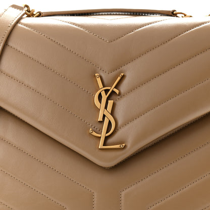 Saint Laurent Calfskin Y Quilted Monogram Medium Loulou Chain Satchel Dark Latte 8 of 10