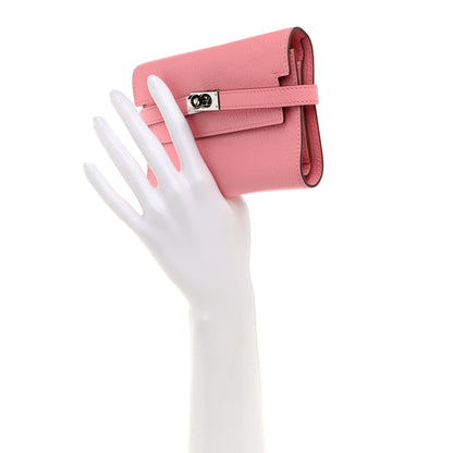 Hermes Chevre Mysore Medium Kelly Wallet Rose Confetti 2 of 9
