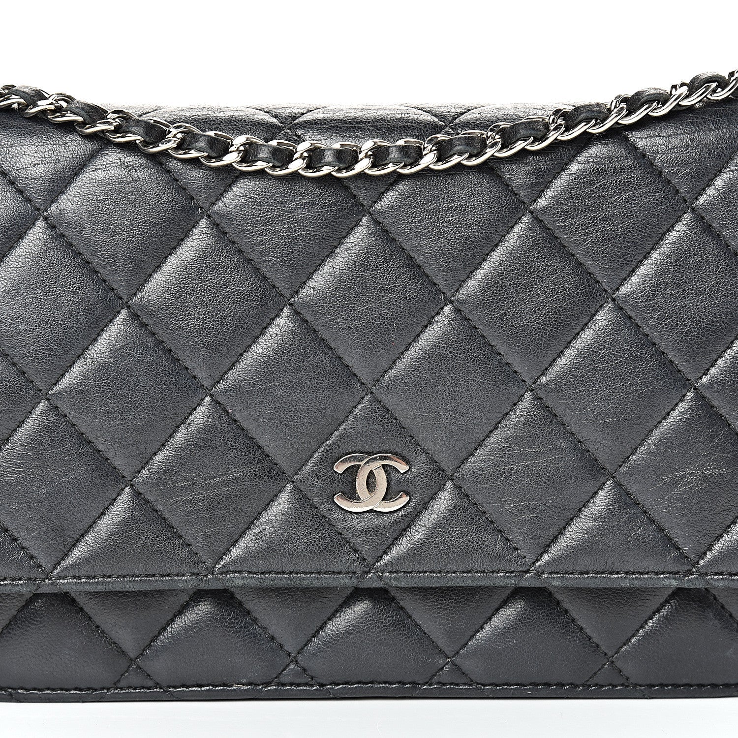 Chanel Lambskin Quilted Wallet On Chain WOC Black 8 of 24