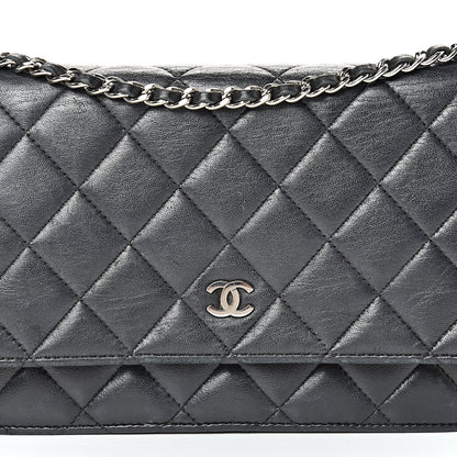 Chanel Lambskin Quilted Wallet On Chain WOC Black 8 of 24
