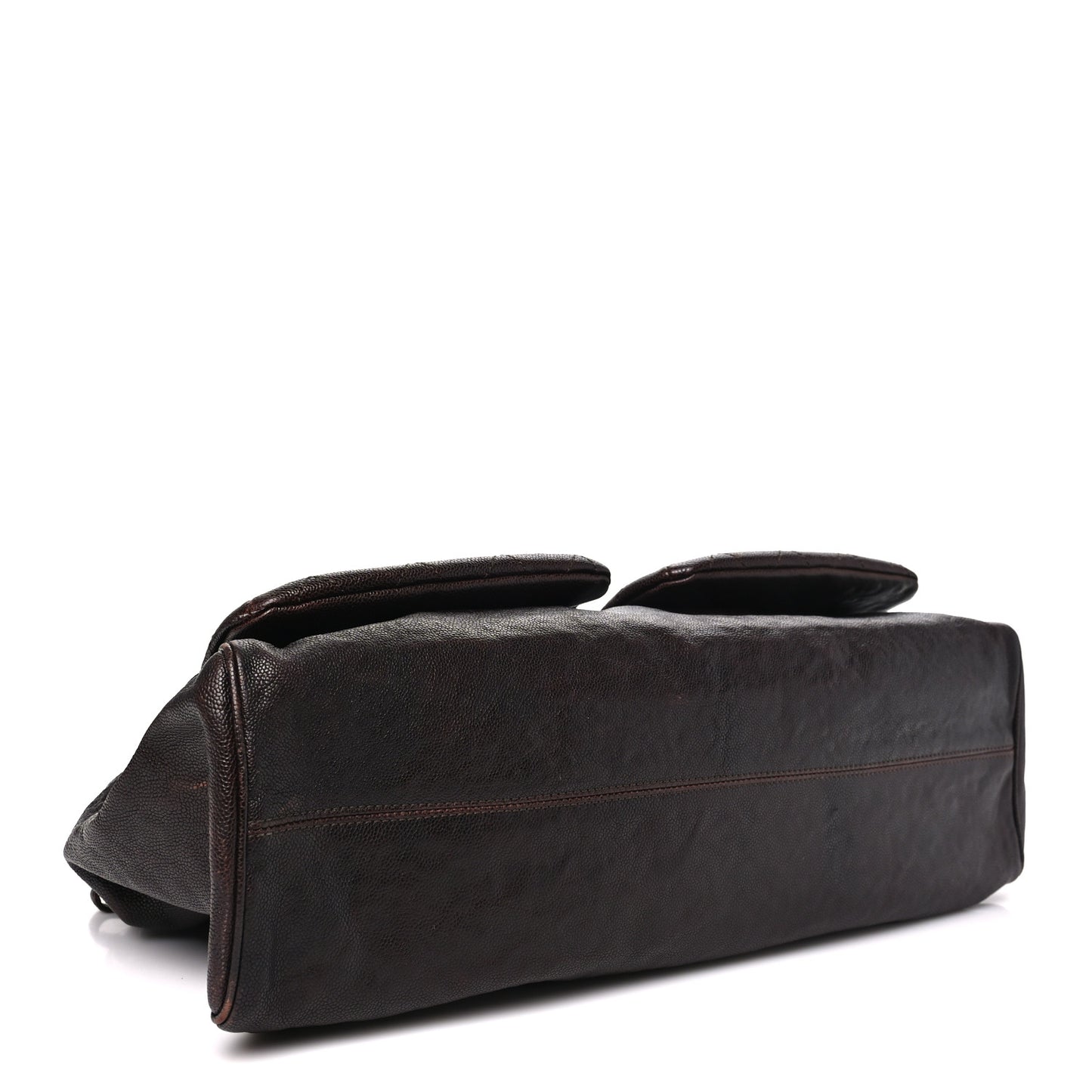 Glazed Caviar Reissue Double Pocket In The City Tote Brown