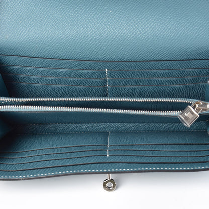 Hermes Epsom Kelly Longue Wallet Blue Jean 5 of 8