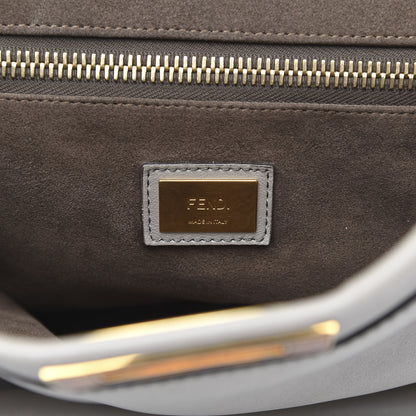 Fendi Vitello Seta Suede Plexiglass Tortoise Large Peekaboo Iconic Satchel Asfalto Marrone 8 of 16