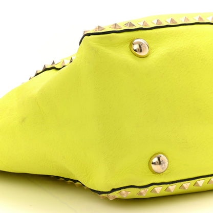 Valentino Garavani Vitello Medium Rockstud Tote Yellow Fluo 8 of 14