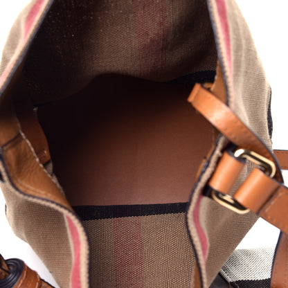 Burberry Canvas Mega Check Mini Ashby Tassel Crossbody Saddle Brown 5 of 8
