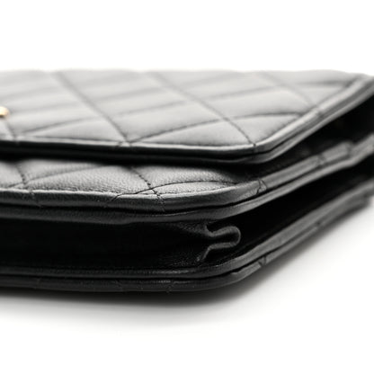 Chanel Lambskin Quilted Trendy CC Wallet On Chain WOC Black 12 of 15