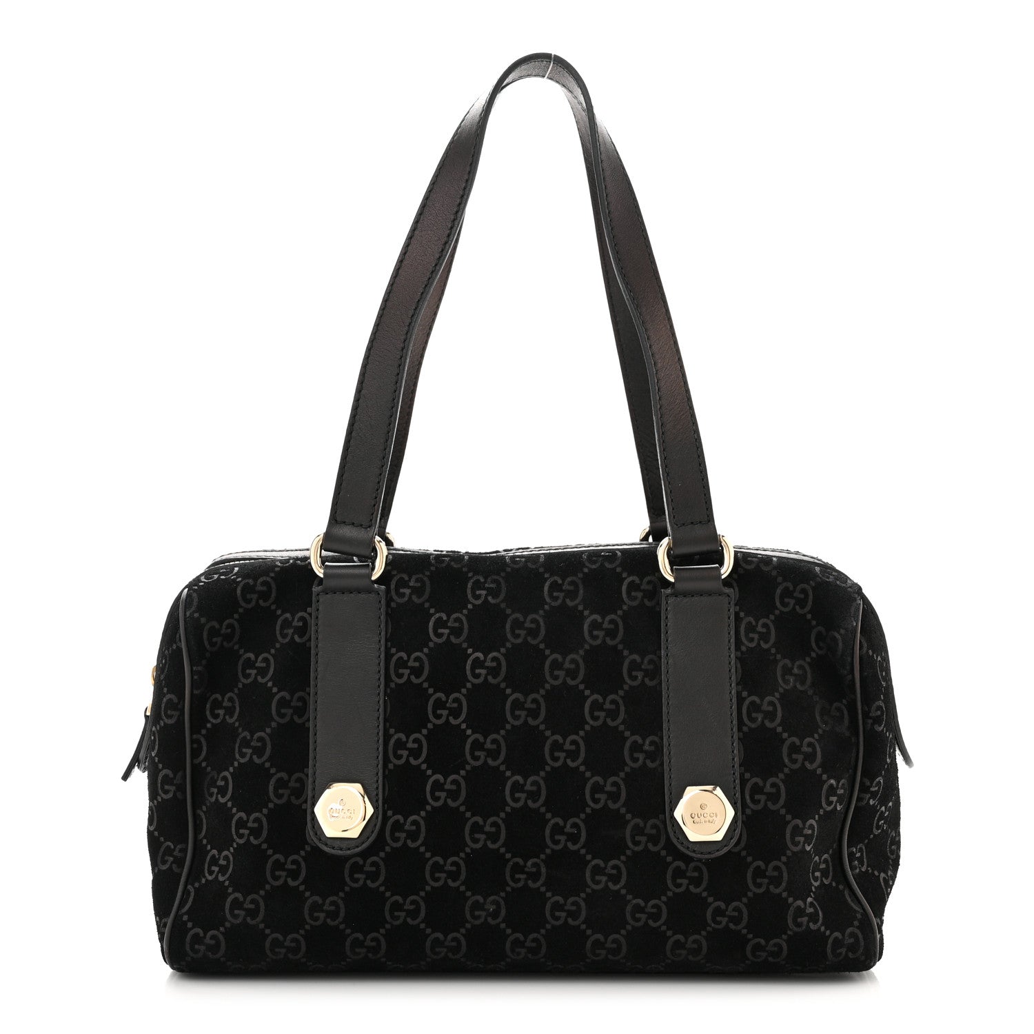 Gucci Guccissima Suede Charmy Boston Black 1 of 10