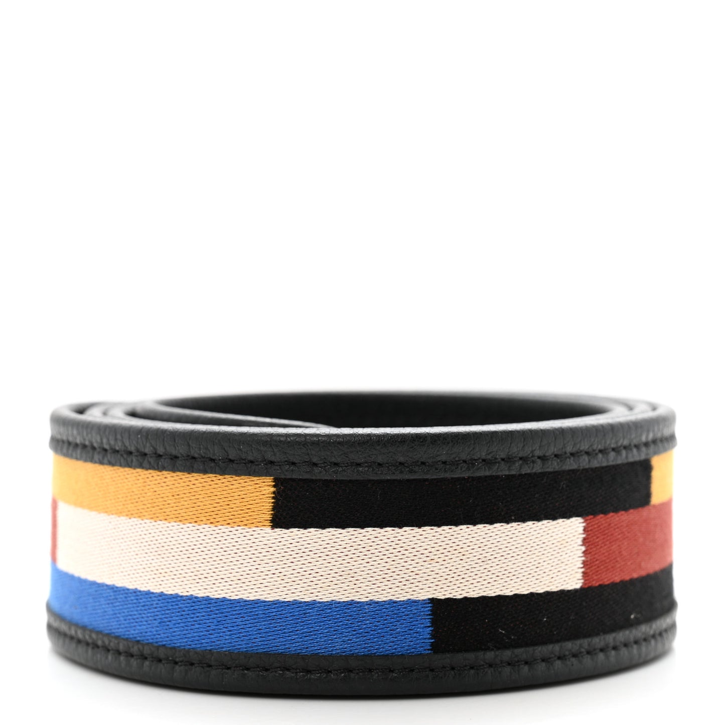 Canvas Calfskin Across Strap Black Multicolor