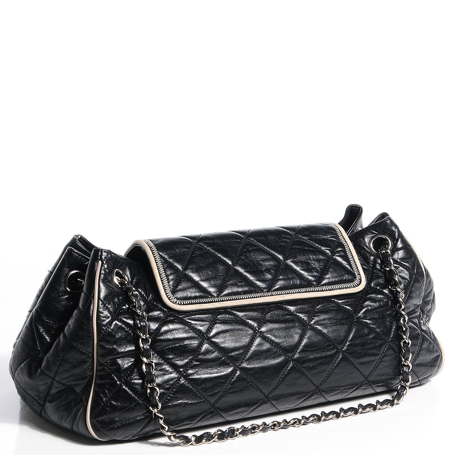 Chanel Lambskin Quilted East West Accordion Flap Black 3 of 7