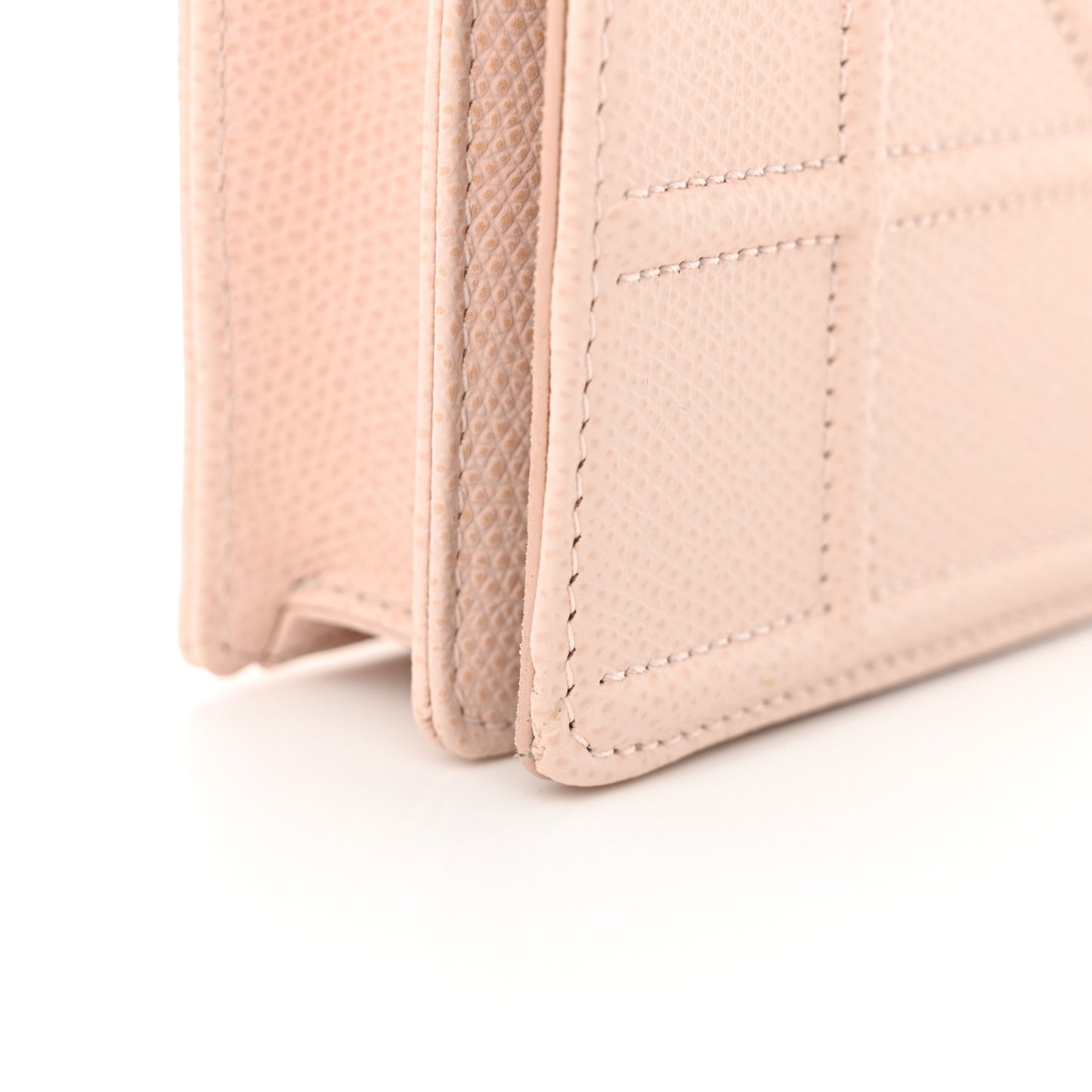 Grained Calfskin Diorama Wallet on Chain Pouch Rose Poudre