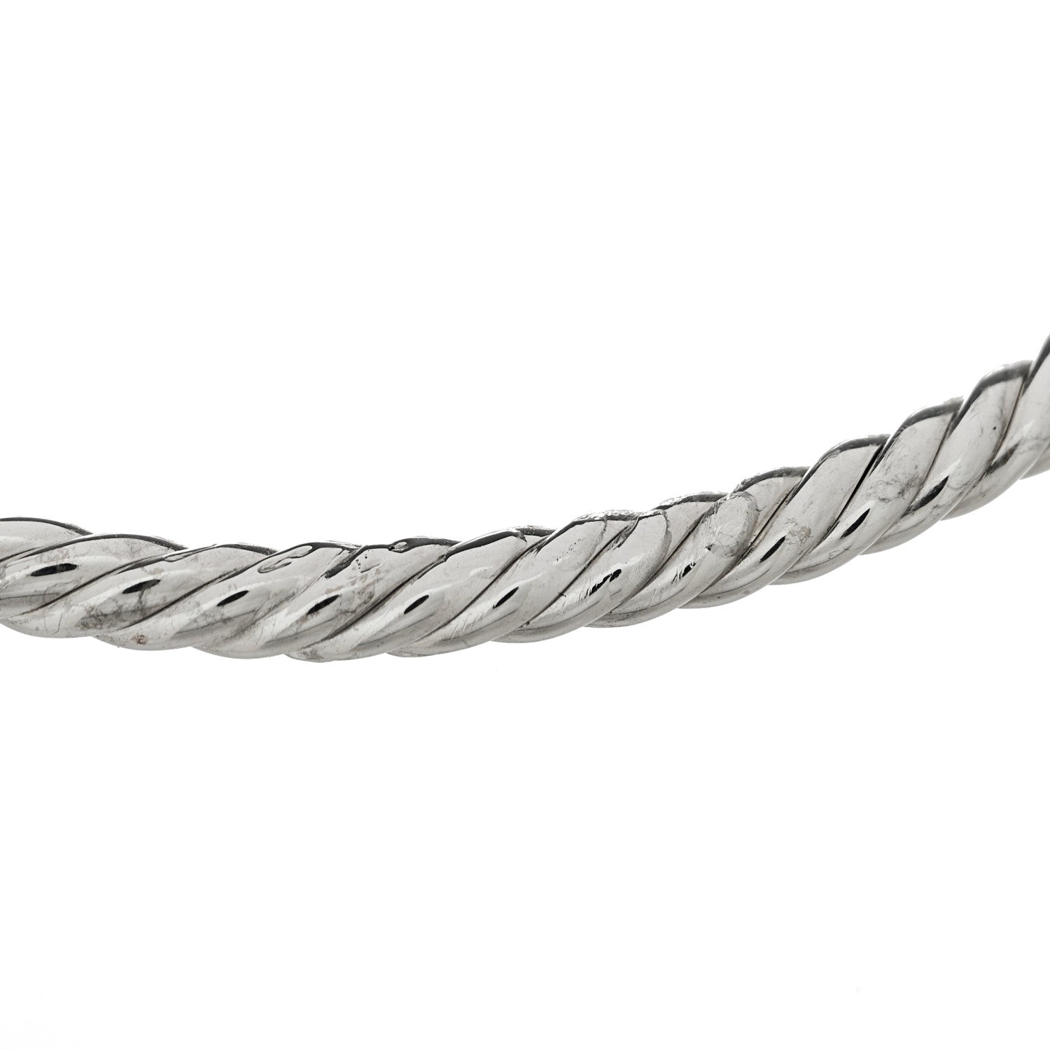 David Yurman 18K White Gold Blue Sapphire 4mm Cablespira Bracelet 5 of 6