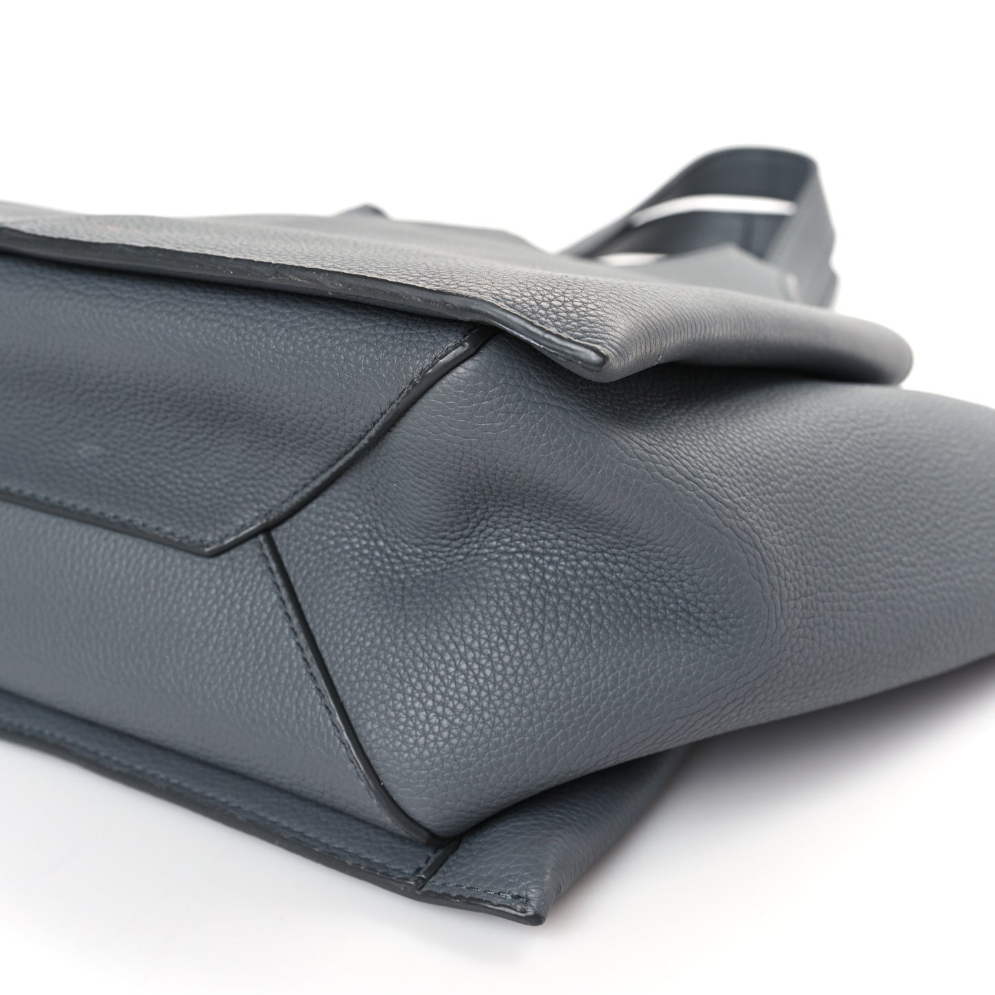 Baby Grained Calfskin Medium Tri-Fold Bag Grey