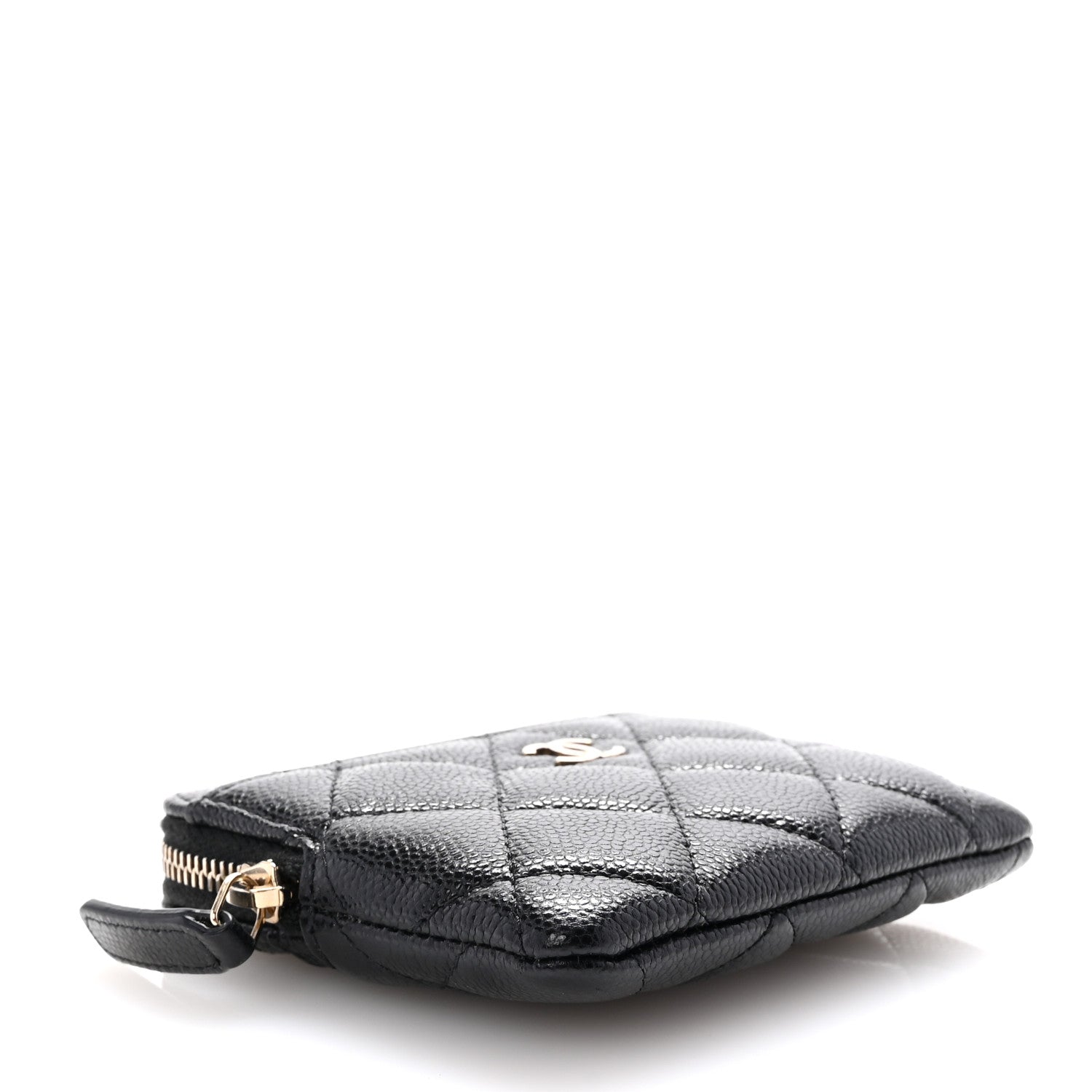 Chanel Caviar Quilted Zip Card Holder Wallet Black 4 of 8