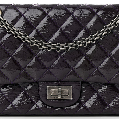 Chanel Distressed Patent Quilted 2.55 Reissue 225 Flap Purple 8 of 12