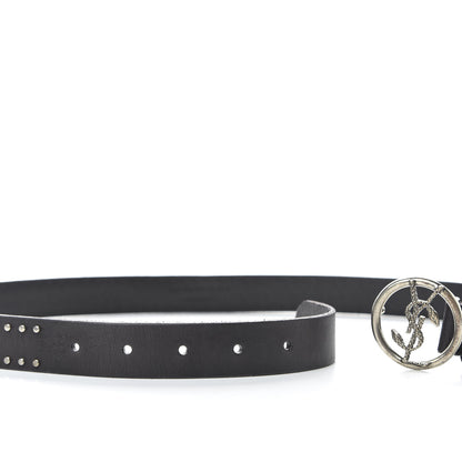 Saint Laurent Calfskin Studded Monogram Belt 85 34 Black 3 of 5